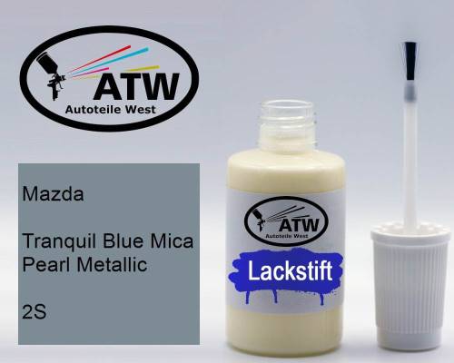 Mazda, Tranquil Blue Mica Pearl Metallic, 2S: 20ml Lackstift, von ATW Autoteile West.